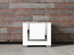 White Nightstand with Chrome
