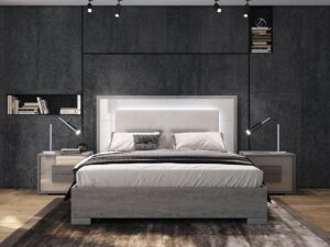 Gray Lacquer Bed