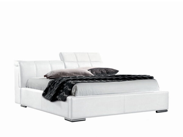 Modern white leatherette bed