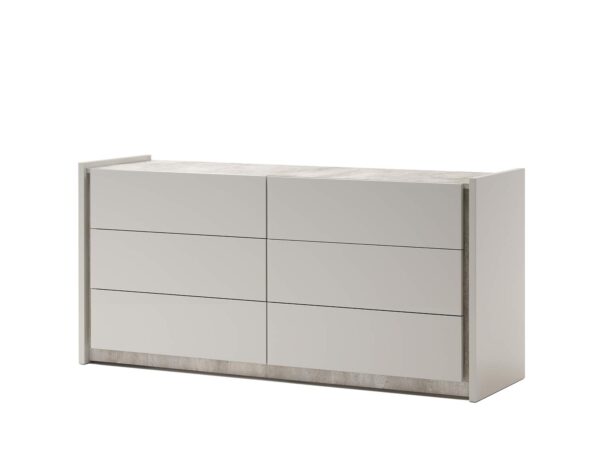 Gray Lacquer with concrete dresser