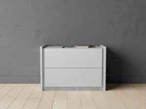 Gray lacquer with concrete nightstand