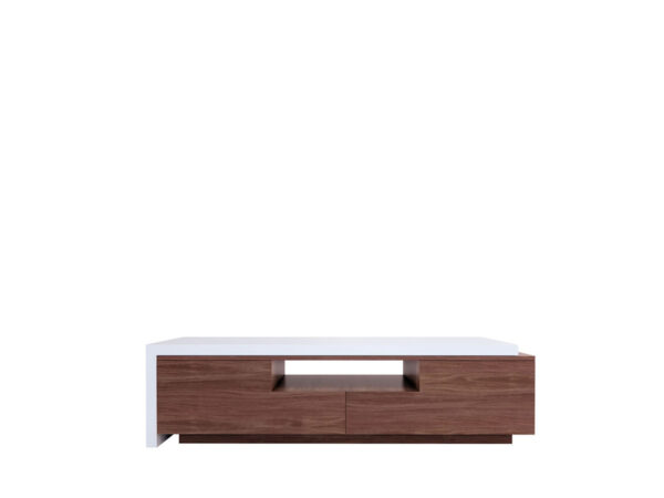 Walnut TV stand front view