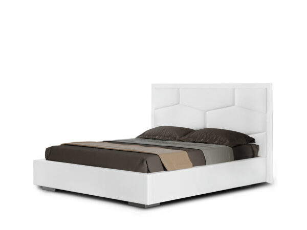 Modern White Eco Leather Bed