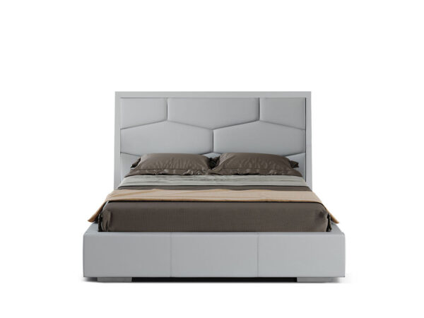 Modern Gray Eco Leather Bed