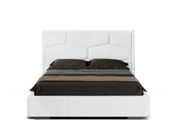 White Faux Leather Bed