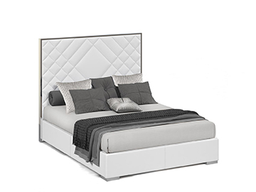 white eco leather bed