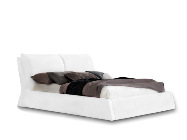 Modern White Leather Bed