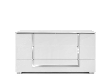 White Lacquer Dresser with Chrome