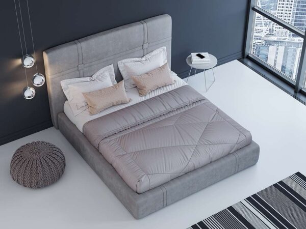 Gray Upholstered Italian Bed