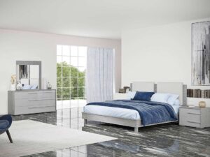 Contemporary Gray Italian Bedroom Set
