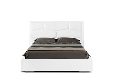 White Eco Leather Bed